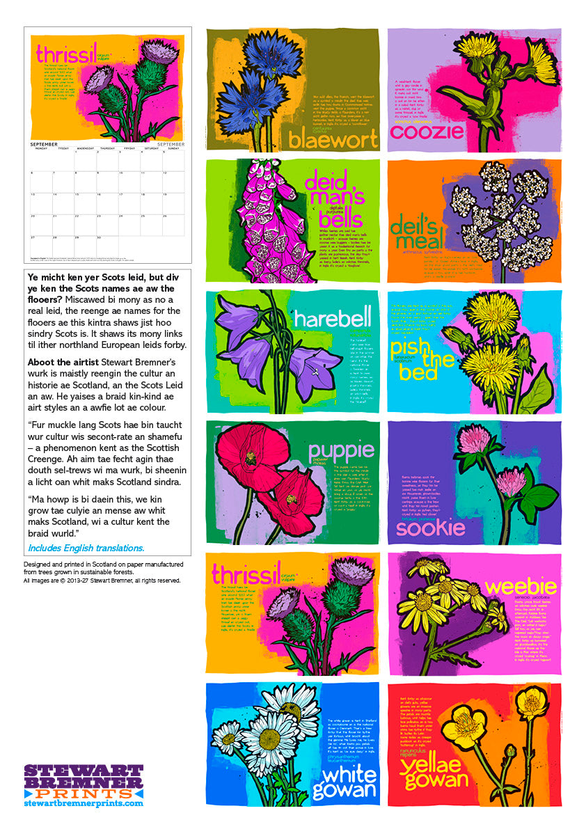 Scots flooers – A3 calendar 2027