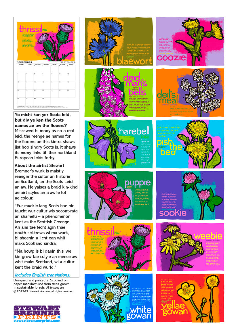 Scots flooers – A4 calendar 2027
