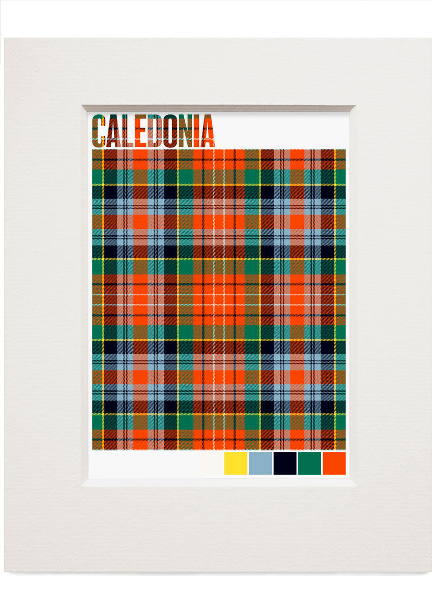 Caledonia Ancient tartan – small mounted print