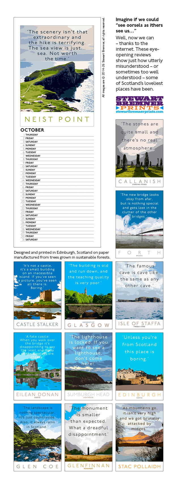 Overrated Scotland – 2026 slimline calendar
