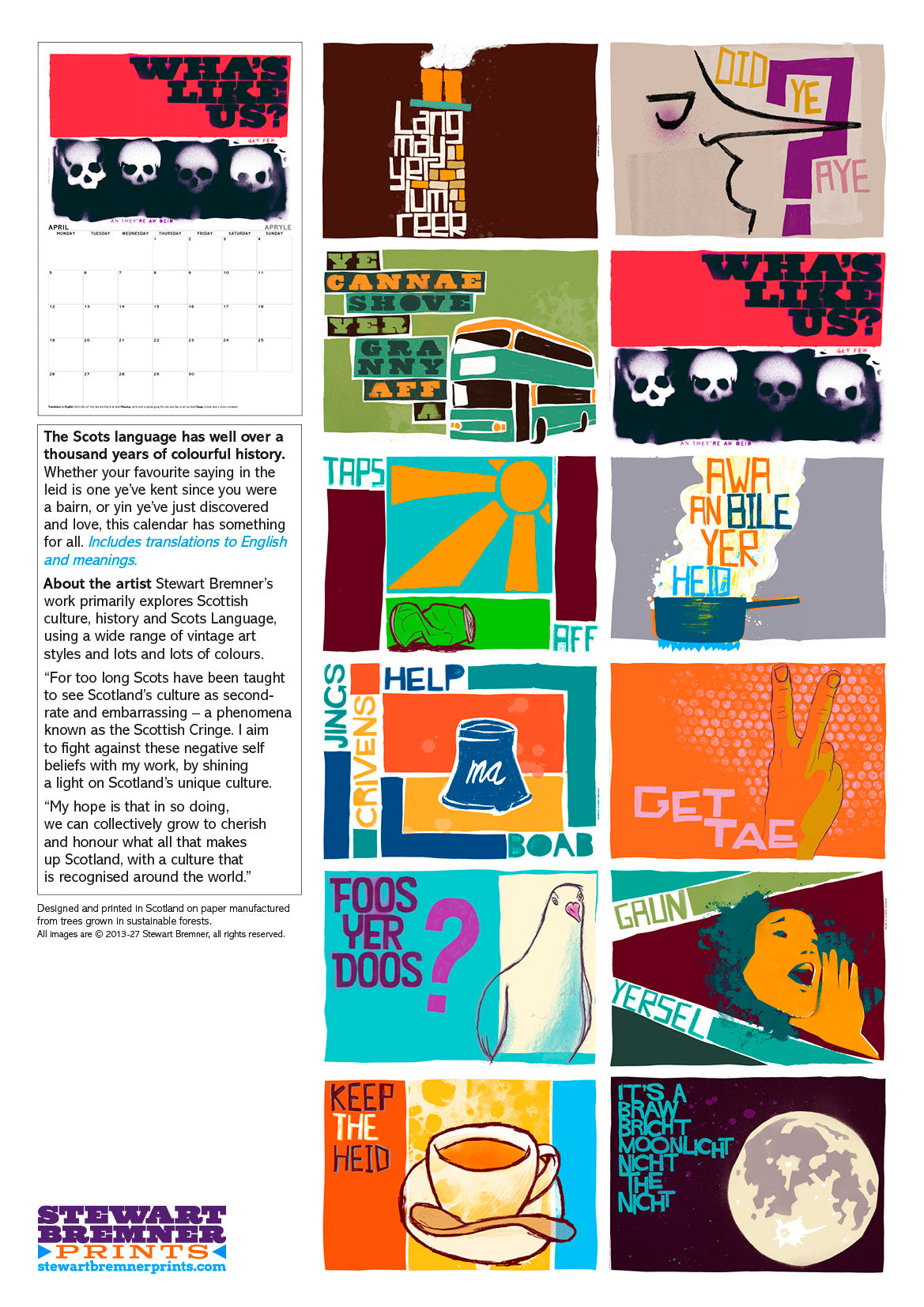 Scots sayings – A3 calendar 2027