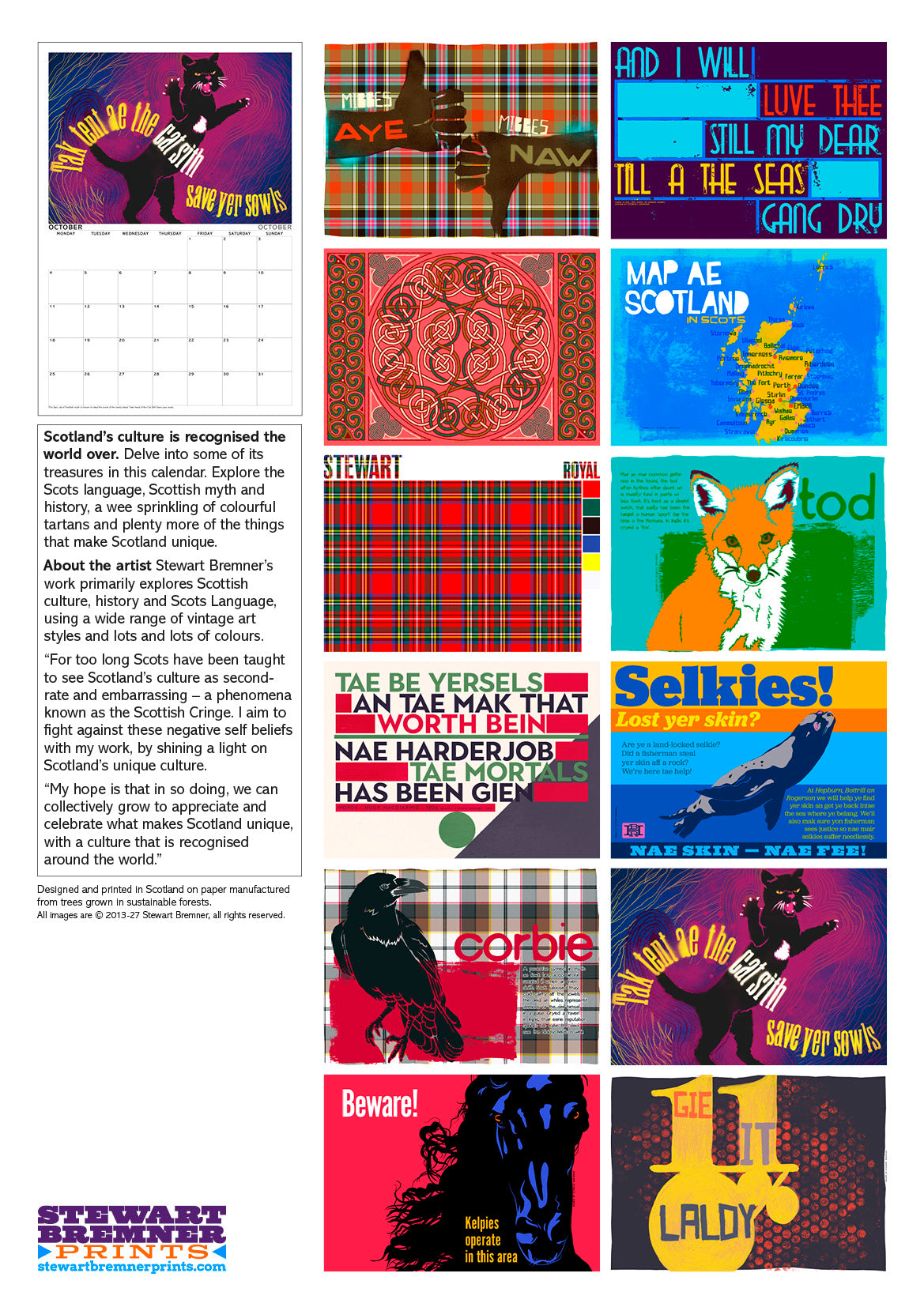 Scottish culture – A3 calendar 2027