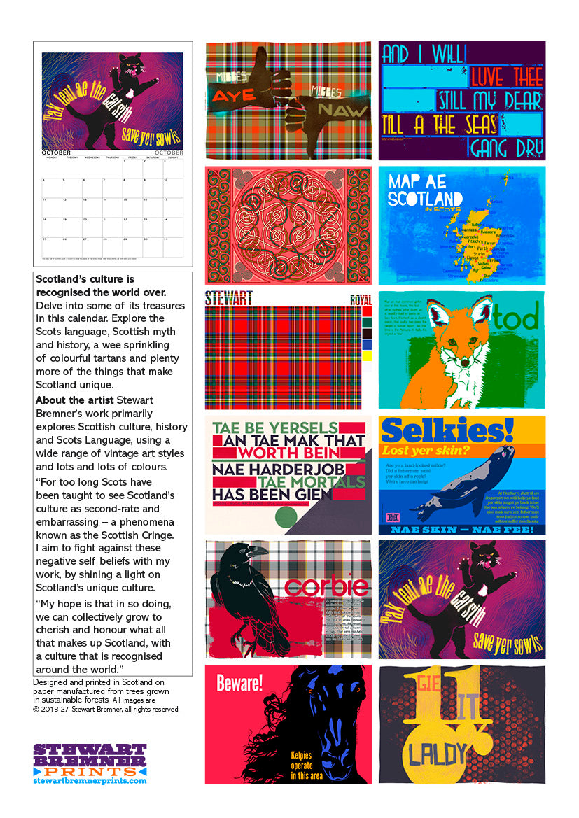 Scottish culture – A4 calendar 2027