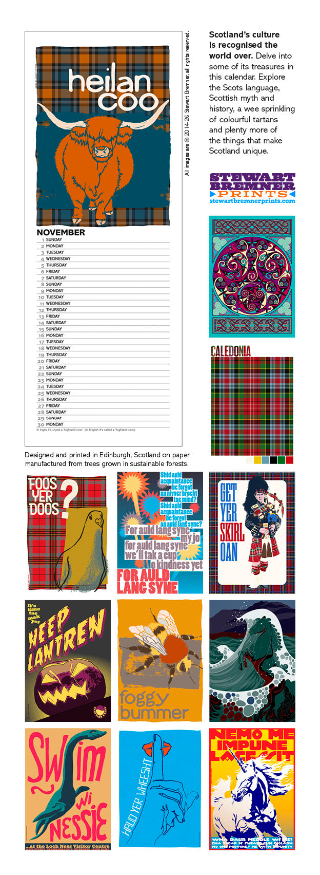 Scottish culture – 2026 slimline calendar