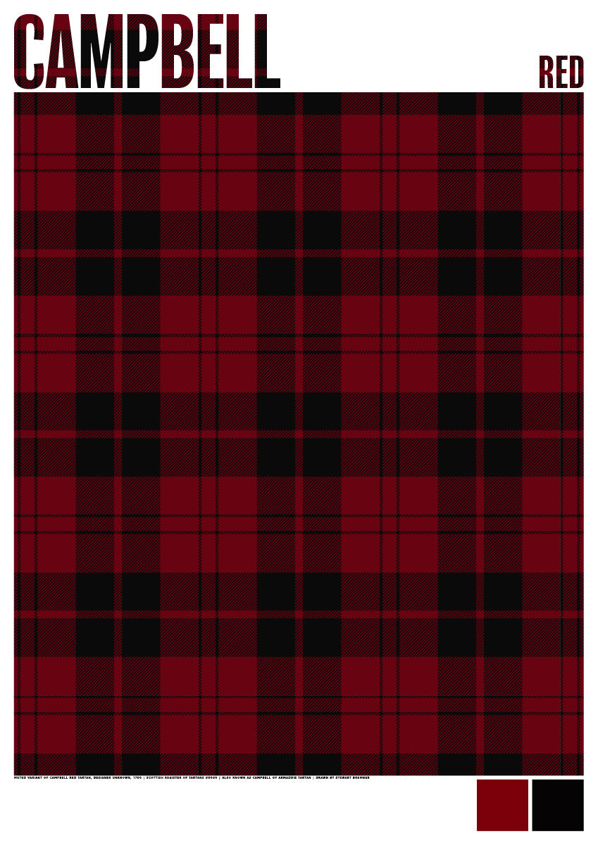Campbell Red Muted tartan – poster