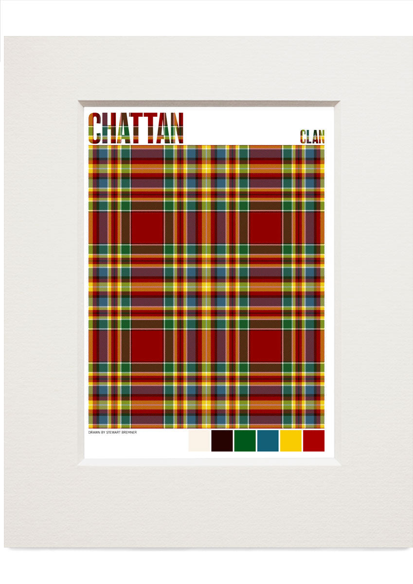 Chattan Clan Modern tartan – small mounted print