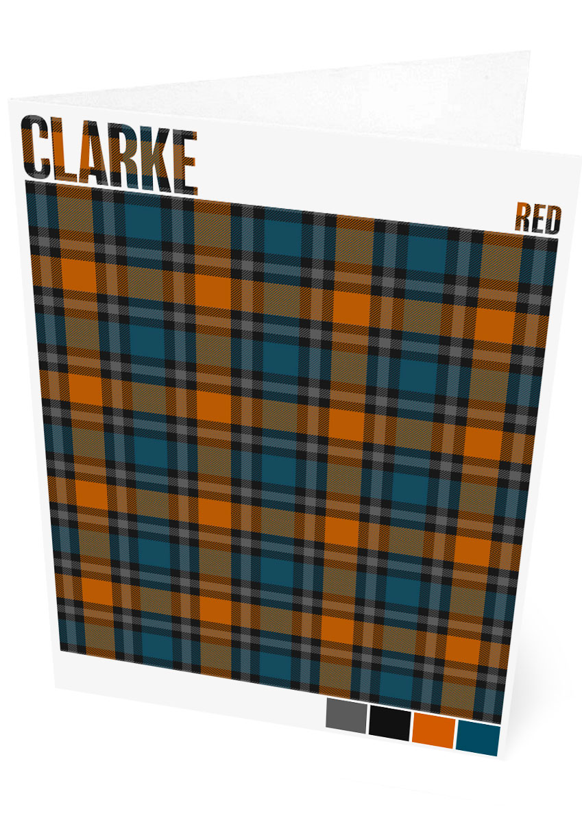 Clarke Red Ancient tartan – set of two cards