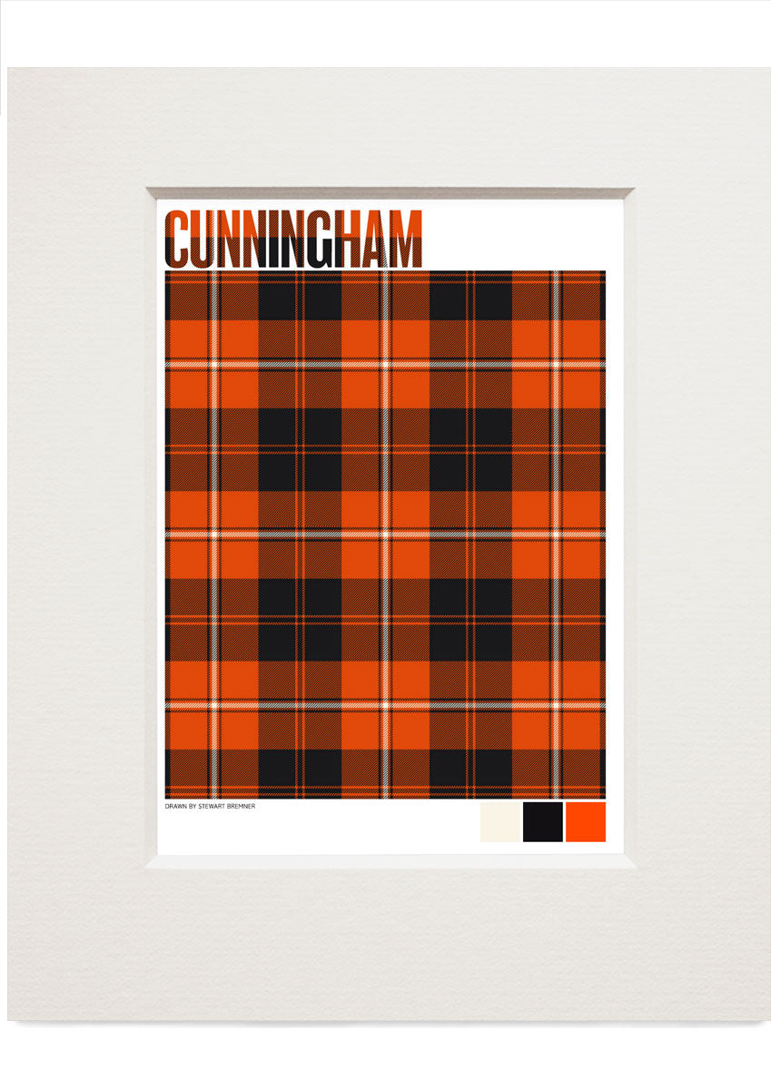 Cunningham Ancient tartan – small mounted print