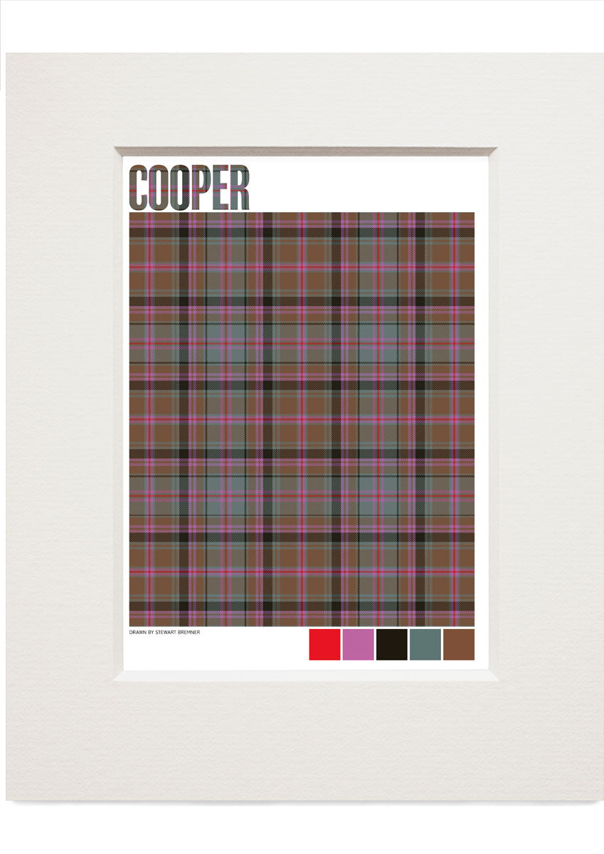 Cooper Weathered tartan – small mounted print