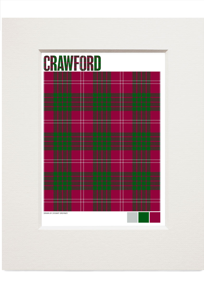 Crawford Modern tartan – small mounted print
