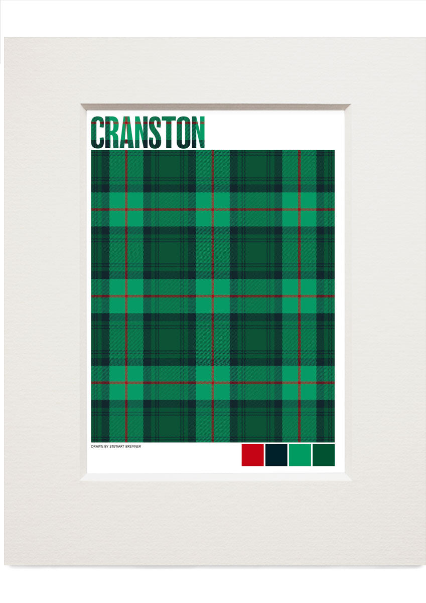 Cranston Modern tartan – small mounted print
