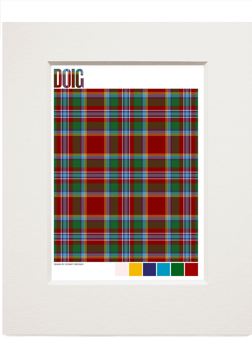 Doig Modern tartan – small mounted print
