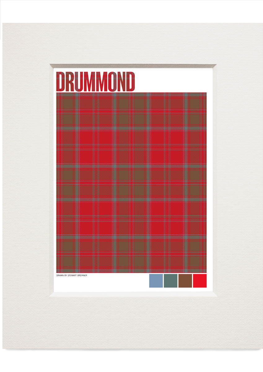 Drummond Weathered tartan – small mounted print