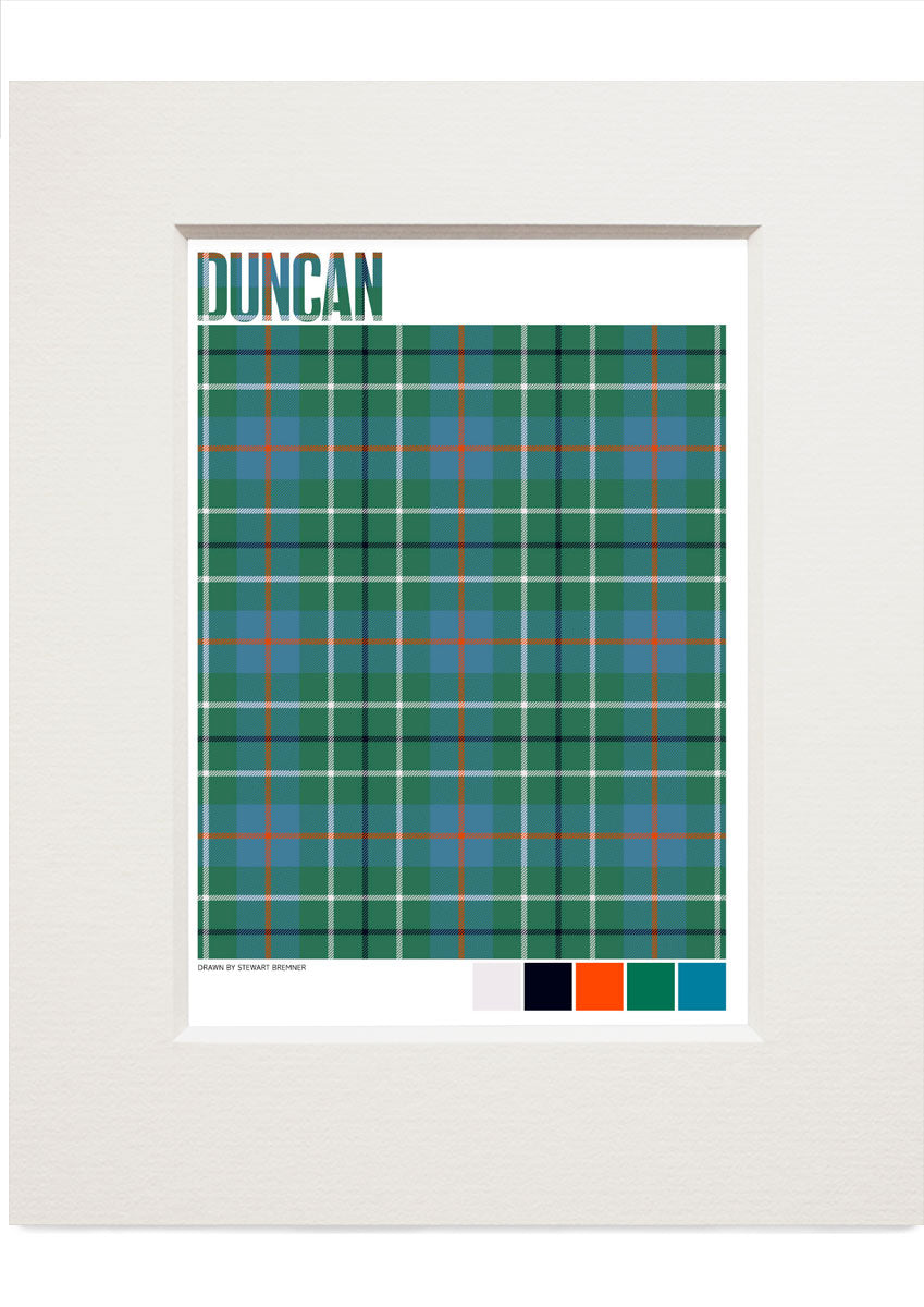 Duncan Ancient tartan – small mounted print