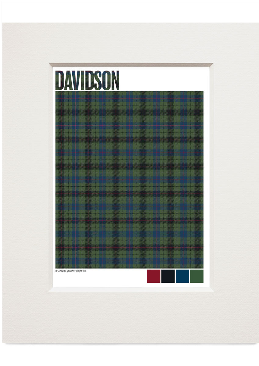 Davidson Muted tartan – small mounted print