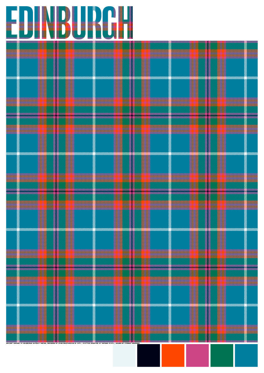 Edinburgh District Ancient tartan – giclée print