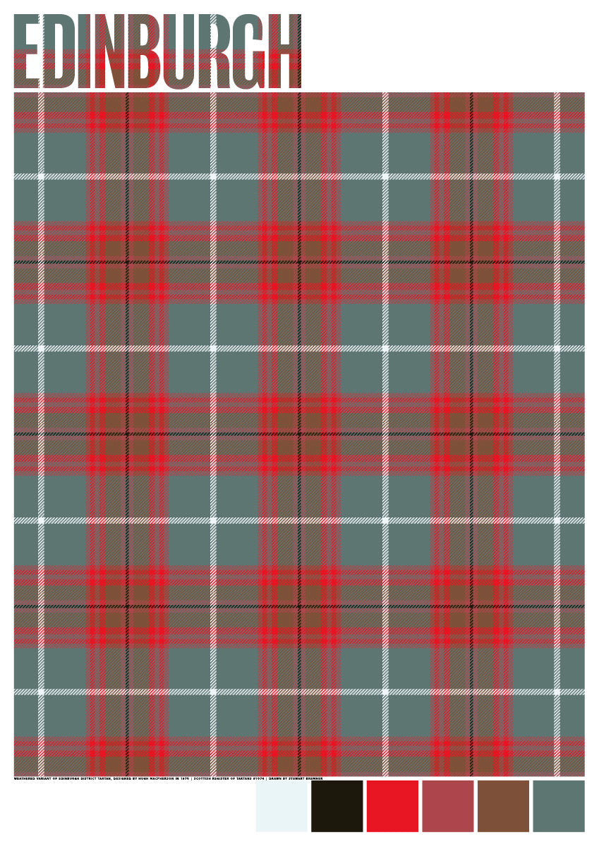 Edinburgh District Weathered tartan – giclée print