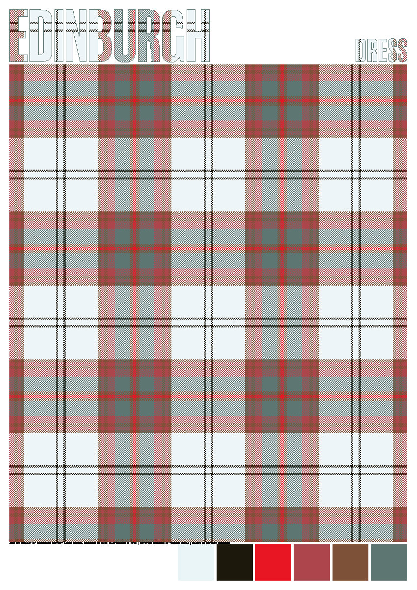 Edinburgh District Dress Weathered tartan – poster