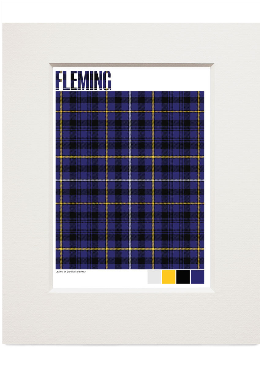 Fleming Modern tartan – small mounted print