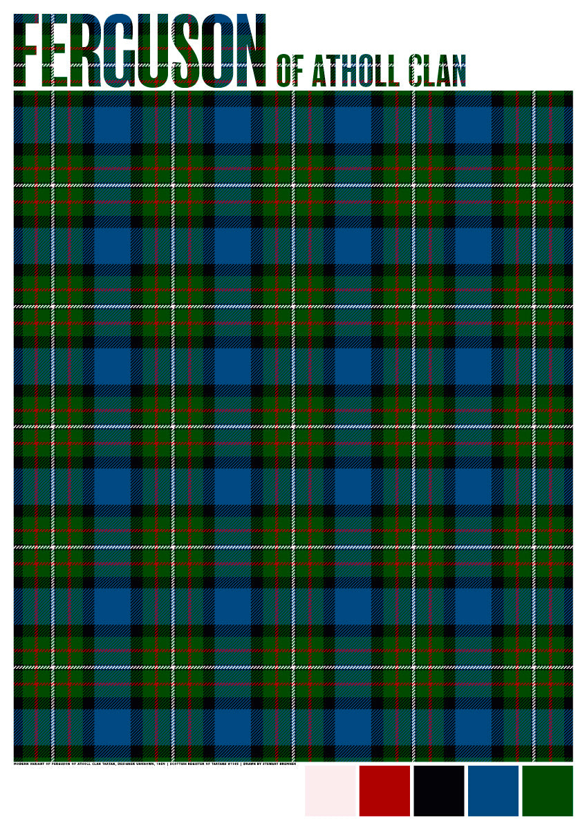 Ferguson of Atholl Clan Modern tartan – giclée print