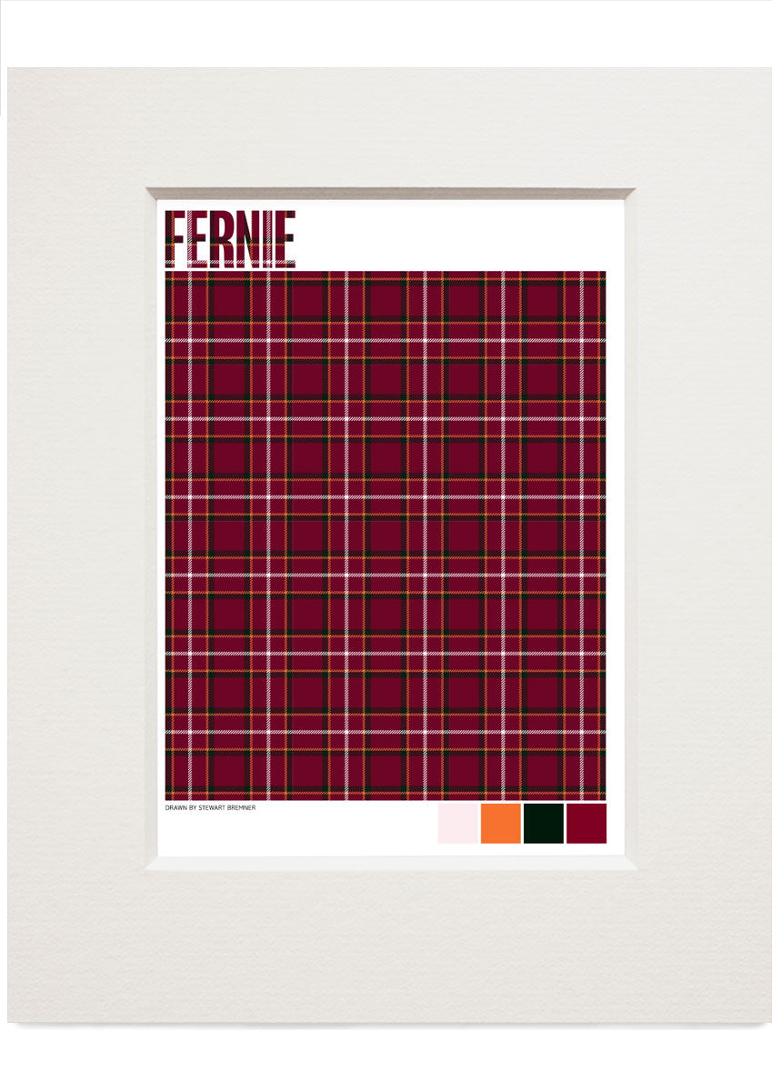 Fernie Modern tartan – small mounted print