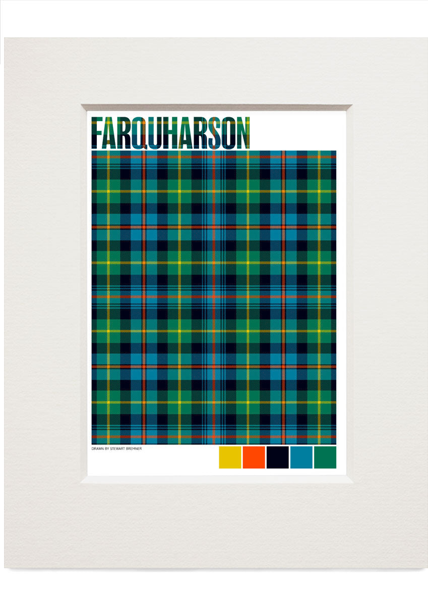 Farquharson Ancient tartan – small mounted print