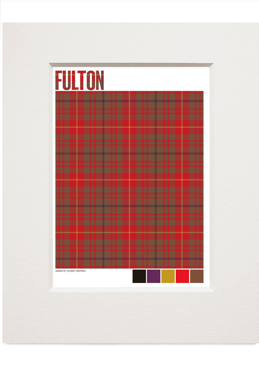 Fulton Weathered tartan – small mounted print