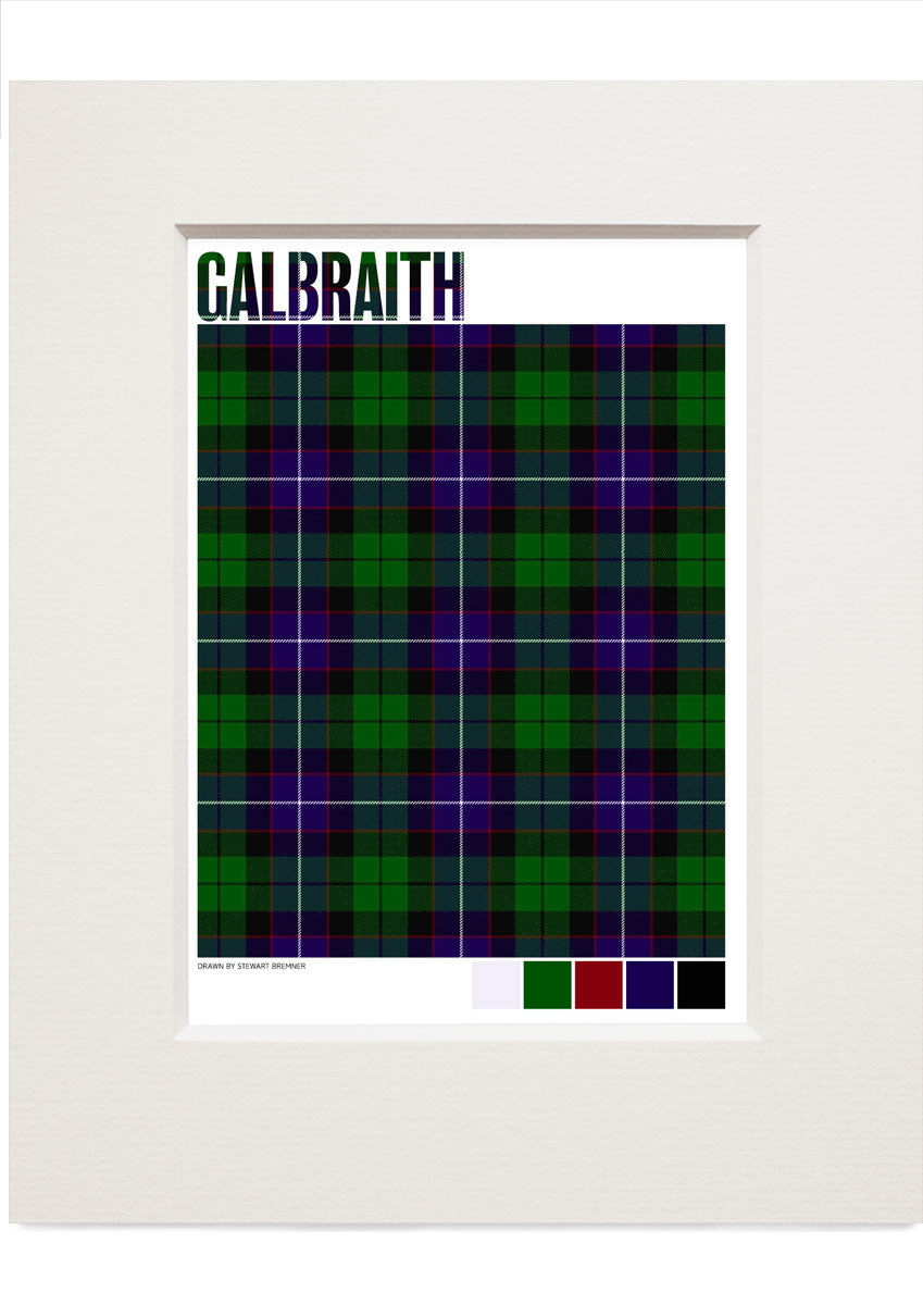 Galbraith Modern tartan – small mounted print
