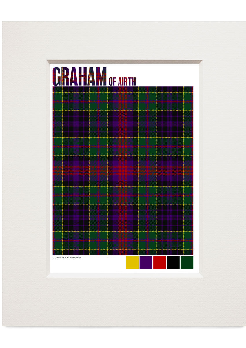 Graham of Airth Modern tartan – small mounted print