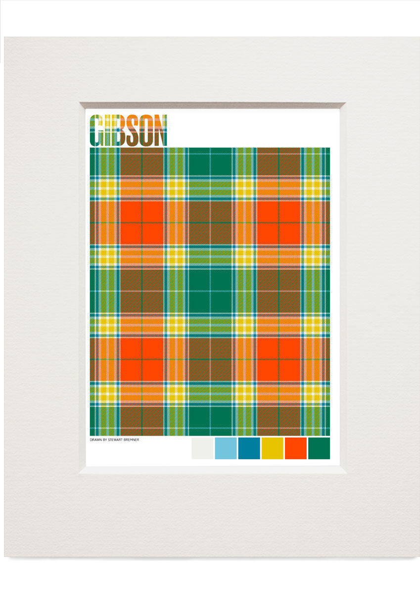 Gibson Ancient tartan – small mounted print