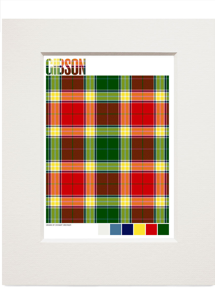 Gibson Modern tartan – small mounted print