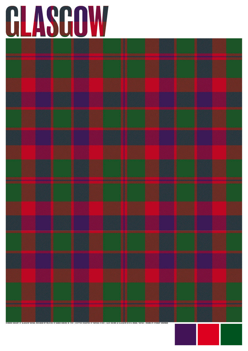 Glasgow Modern tartan – giclée print