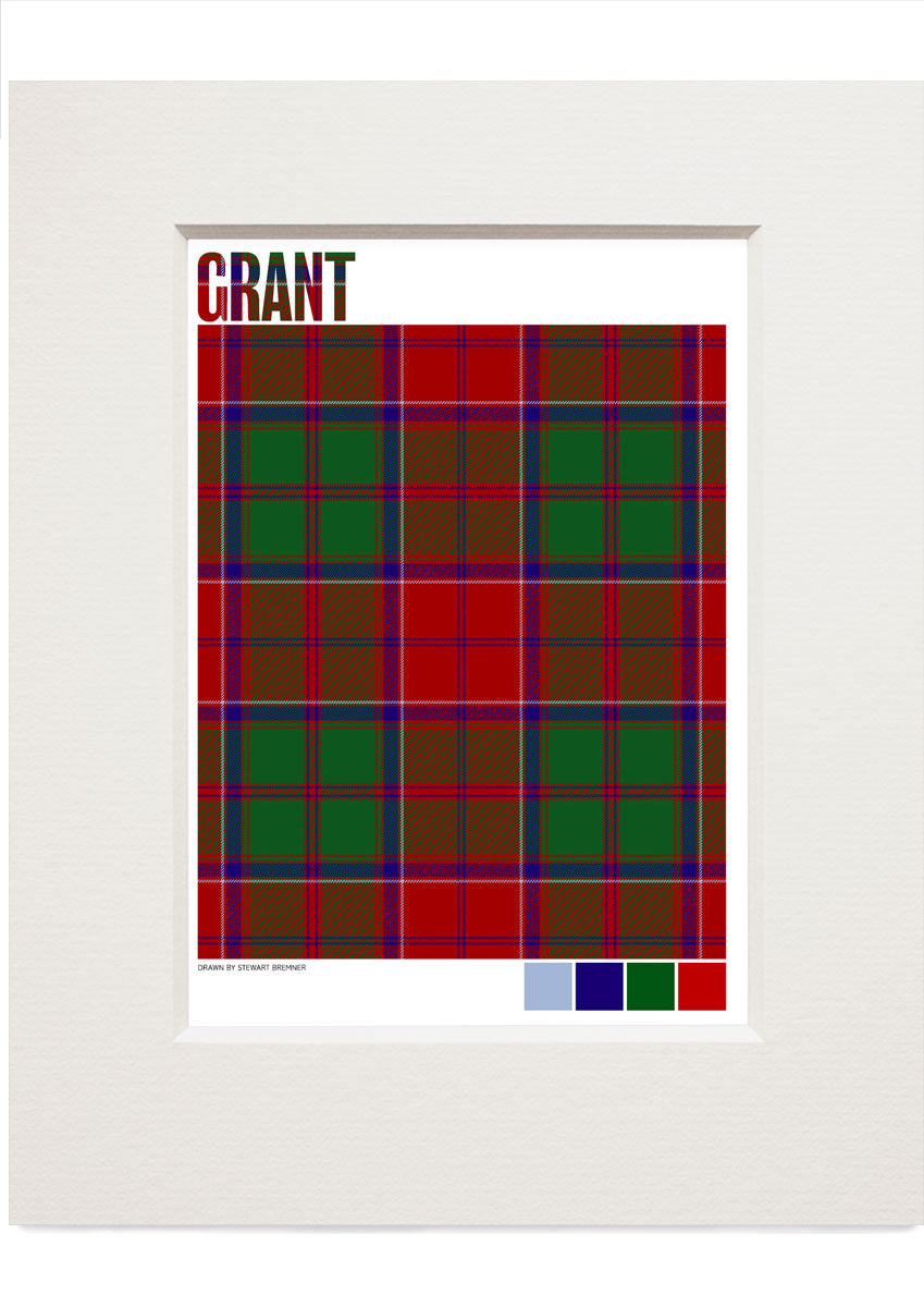 Grant Modern tartan – small mounted print