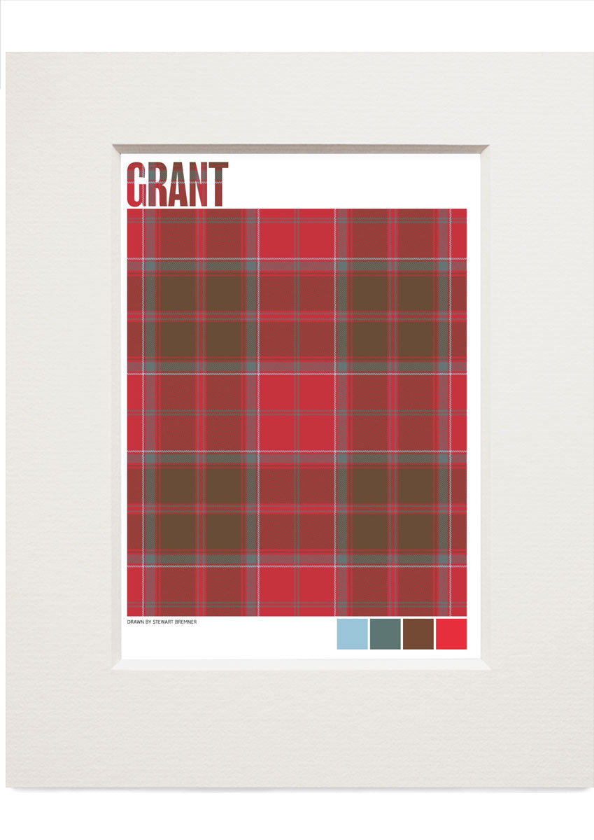 Grant Weathered tartan – small mounted print