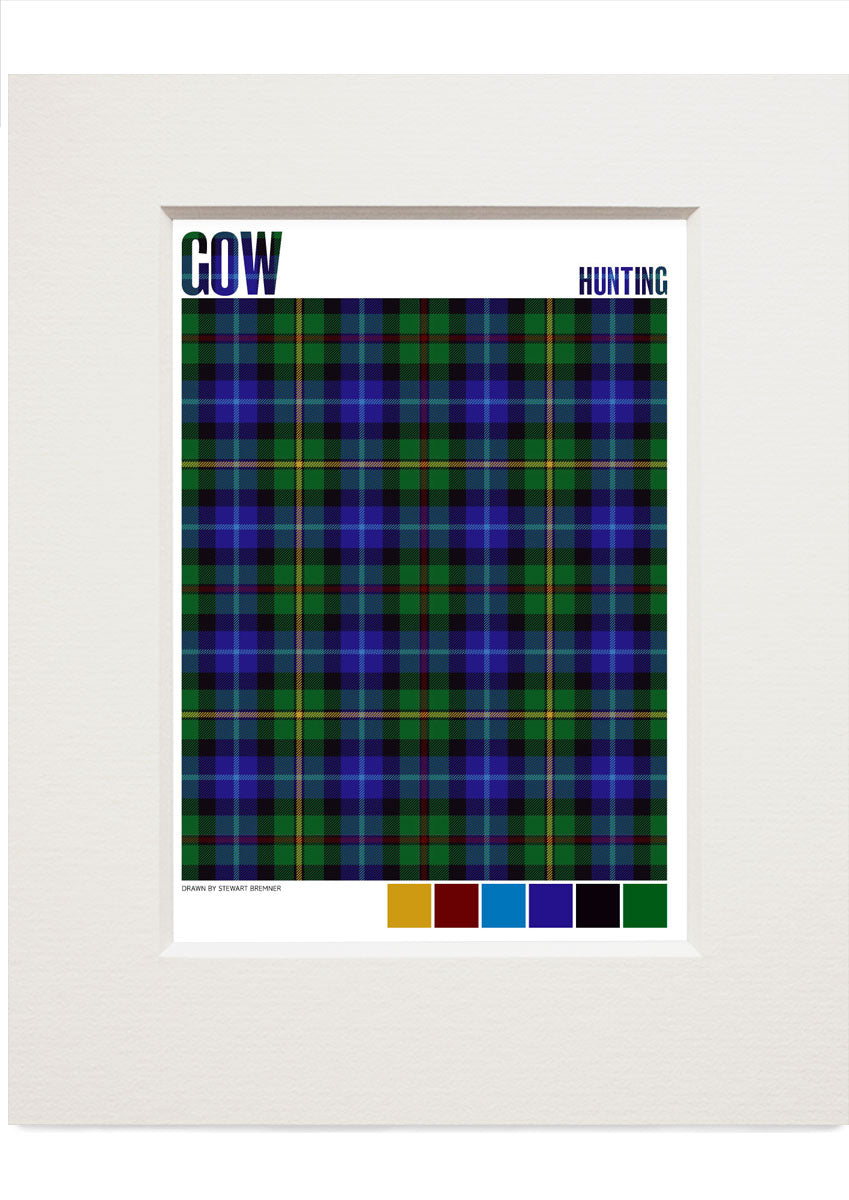 Gow Hunting Modern tartan – small mounted print