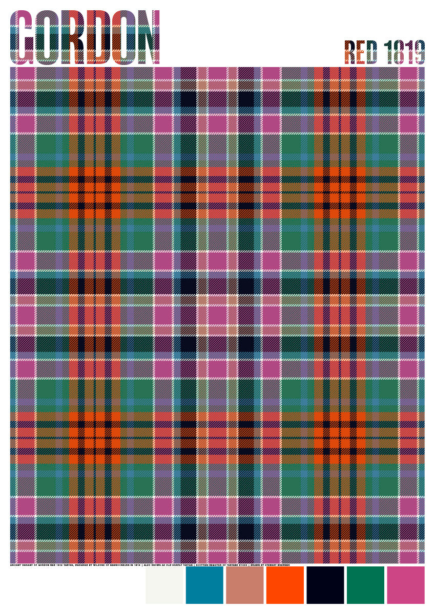 Gordon Red 1819 Ancient tartan – poster