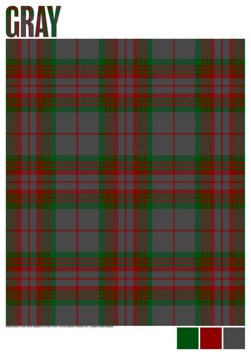 Gray Modern tartan – giclée print