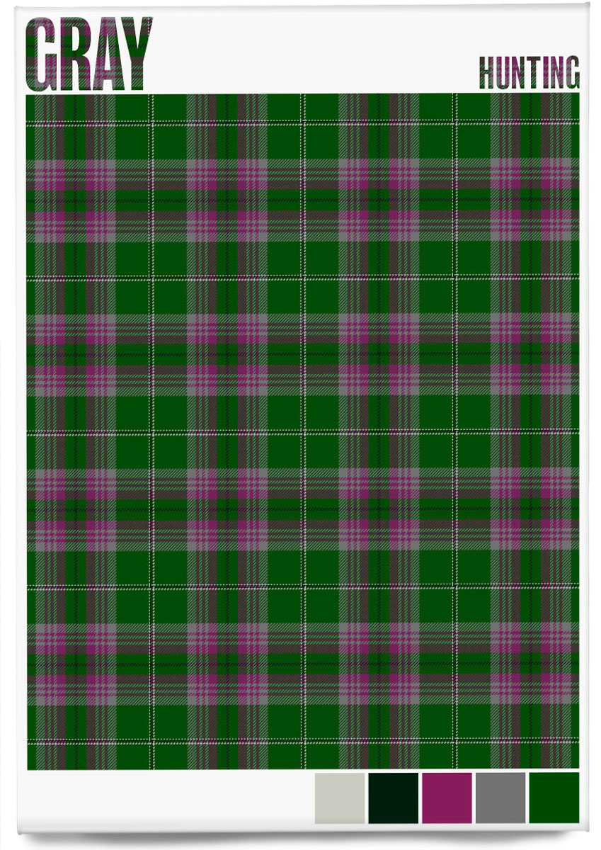 Gray Hunting Modern tartan – magnet