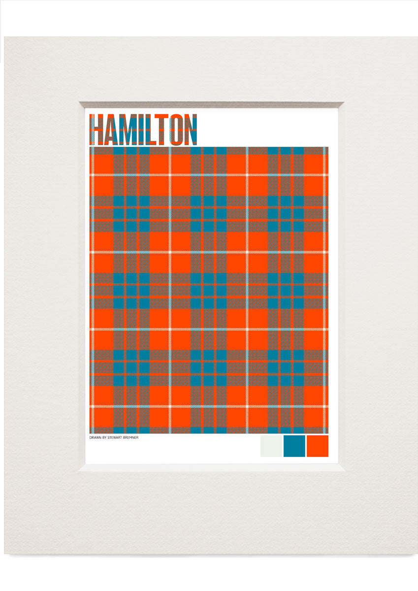 Hamilton Ancient tartan – small mounted print