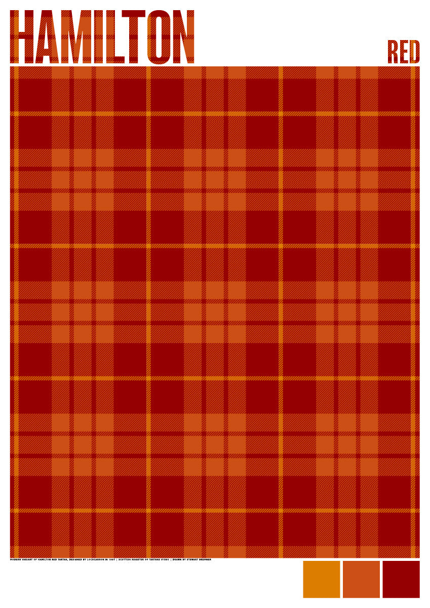 Hamilton Red Modern tartan – giclée print