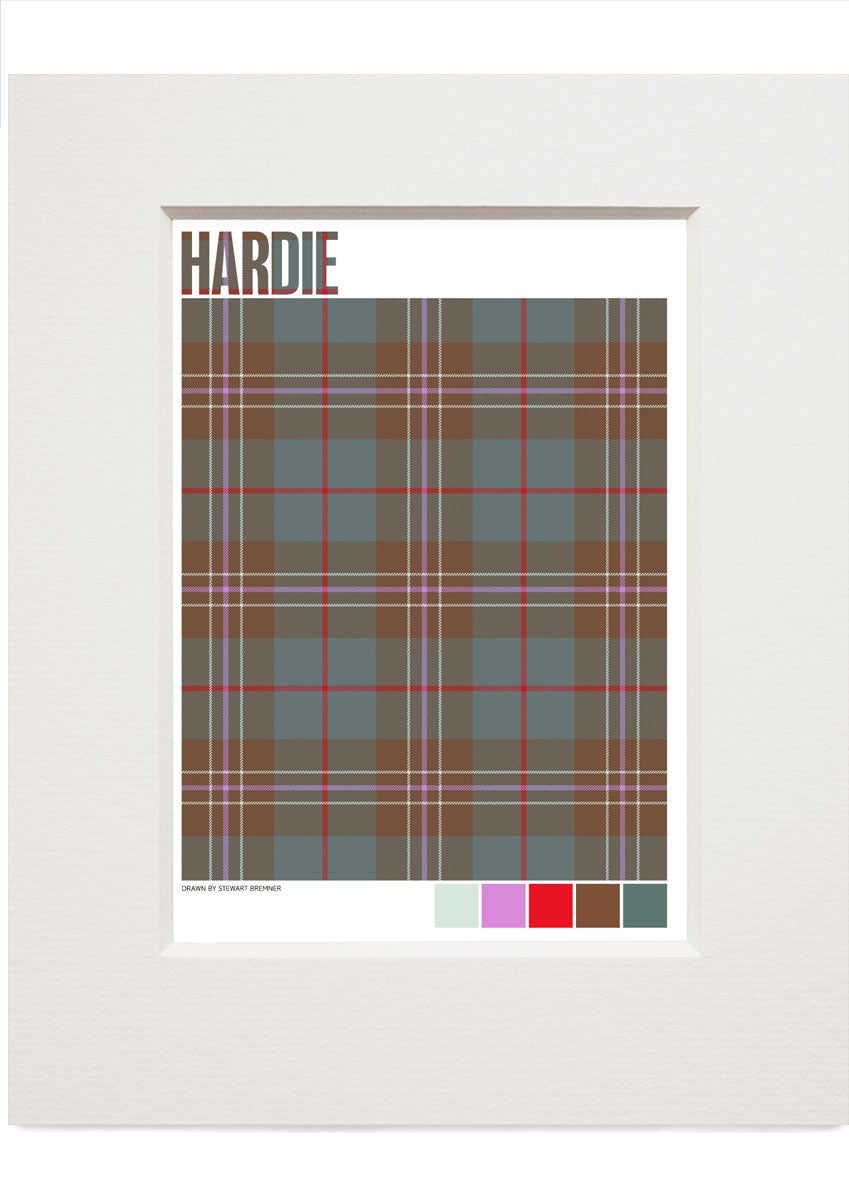 Hardie Weathered tartan – small mounted print