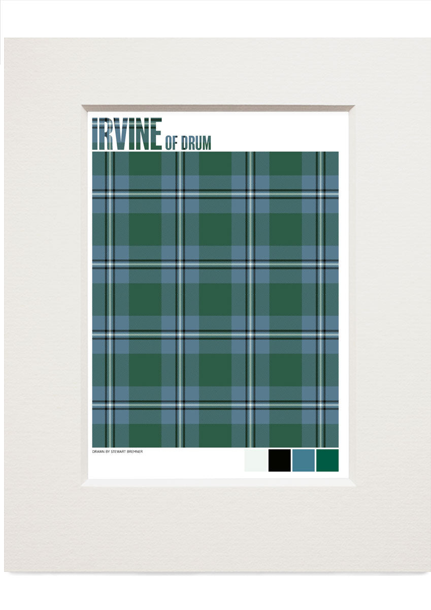 Irvine of Drum Modern tartan – small mounted print