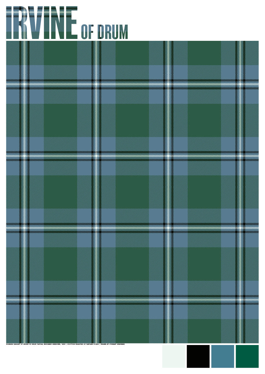 Irvine of Drum Modern tartan – poster – Stewart Bremner Prints