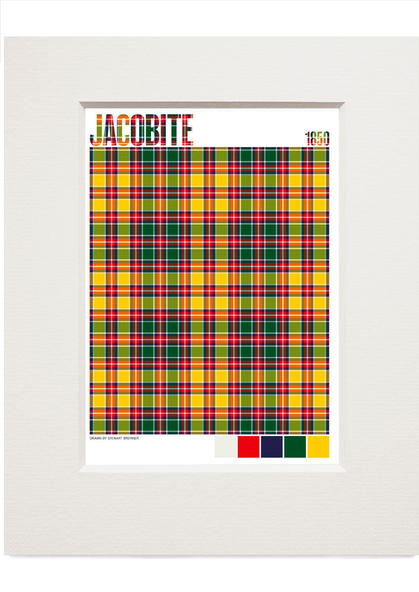 Jacobite 1850 Modern tartan – small mounted print