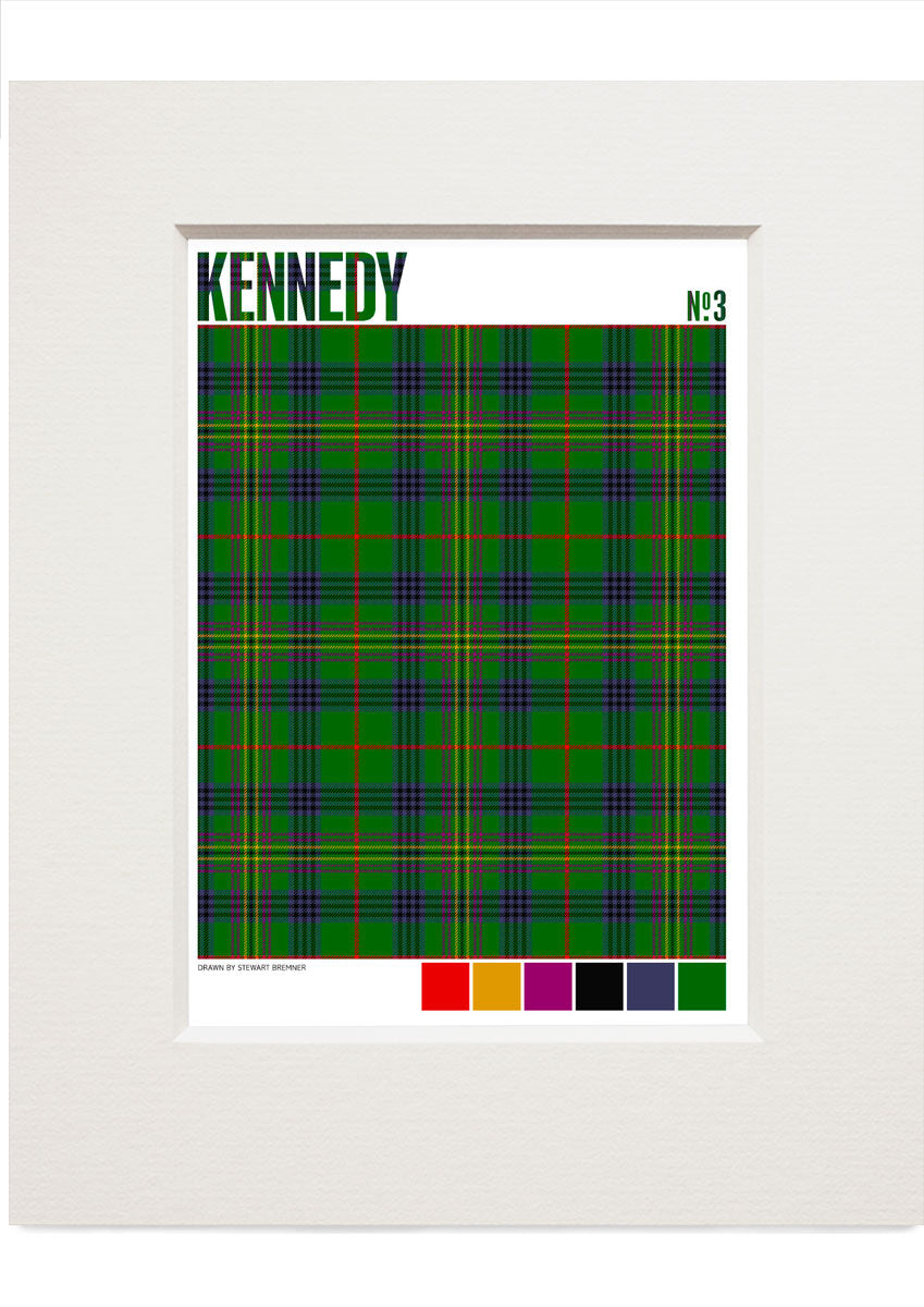 Kennedy #3 Modern tartan – small mounted print