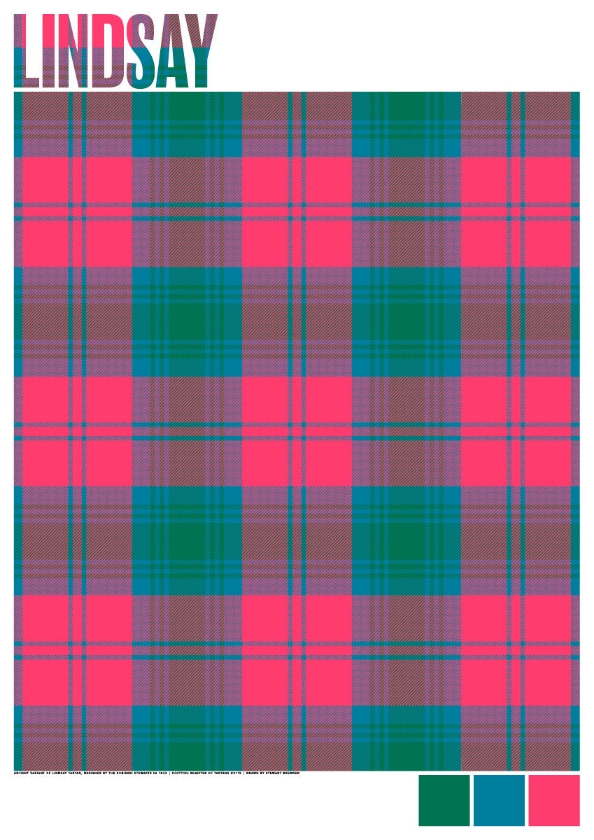 Lindsay Ancient tartan – poster