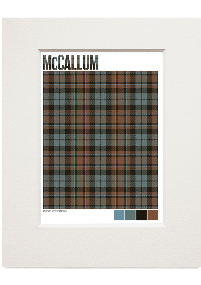 McCallum Weathered tartan – small mounted print