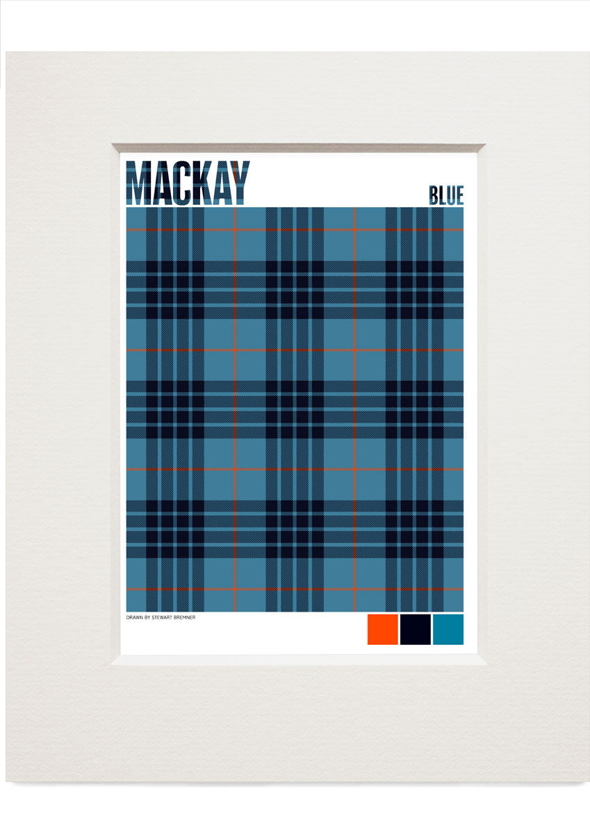 Mackay Blue Ancient tartan – small mounted print