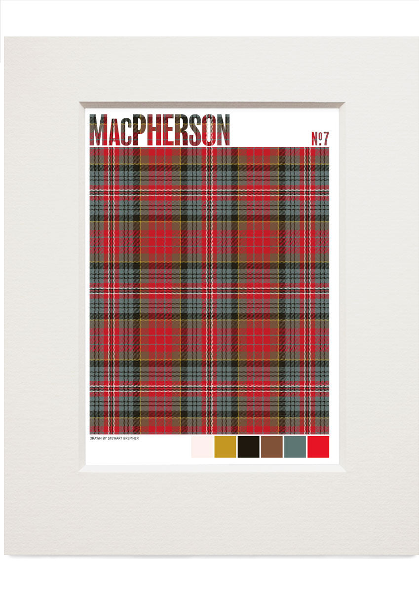 MacPherson #7 Weathered tartan – small mounted print