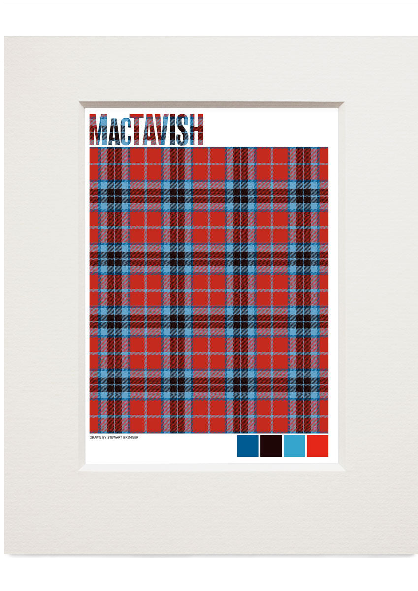 MacTavish Modern tartan – small mounted print